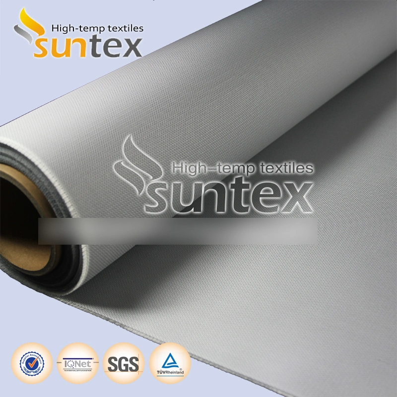 0.4mm Grey Polyurethane Fiberglass Cloth 60-120min Fireproof Fabrics for Ew120 Fire and Smoke Curtains